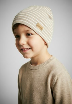 Sterntaler, BEANIE MIT QUERSTREIFEN, ZWEI TRAGEVARIANTEN UNISEX - Beanie - beige