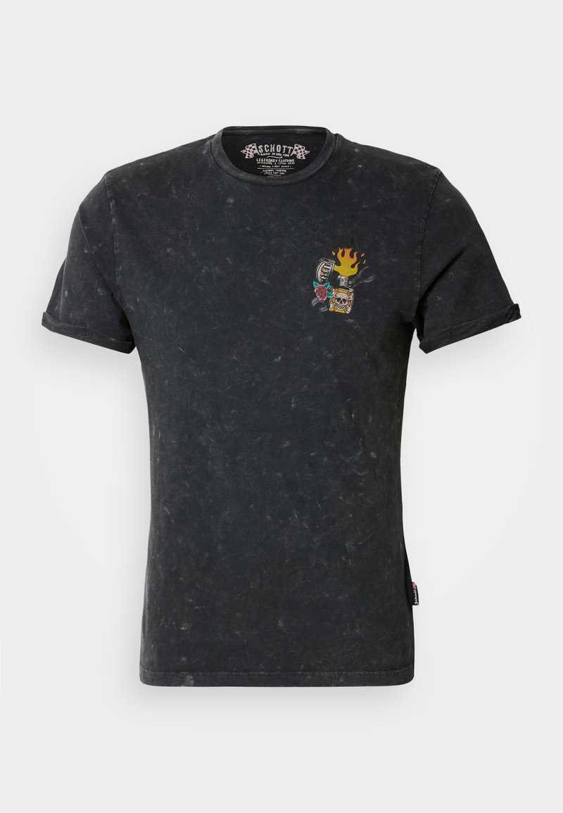Schott T-shirt print zwart