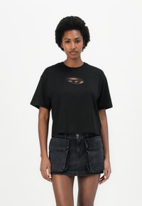 Diesel - CROP - Print T-shirt - black Thumbnail Image 1