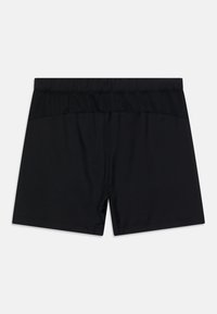 Pantaloni sportivi neri in un tessuto morbido e leggero. Presentano una vita elasticizzata per il comfort e un design pulito e minimalista.