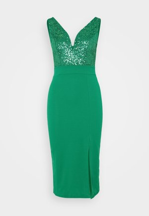 WAL G., SHAKILA SEQUIN MIDI DRESS - Koktailové šaty/večierkové šaty - leaf green