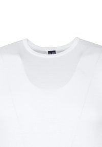 Witte katoenen crewneck t-shirt met een zachte textuur, een relaxte pasvorm en een klein merkembleem aan de binnenkant van de hals.