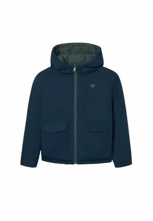Silbon, ABRIGO REVERSIBLE CON CAPUCHA - Chaqueta de invierno - azul marino   verde oscuro
