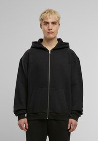 Urban Classics VINTAGE  - Športna jopa s kapuco na zadrgo - black