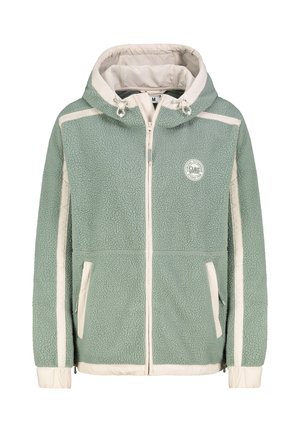 MIT KONTRASTSTREIFEN - Fleecejacke - middle-green