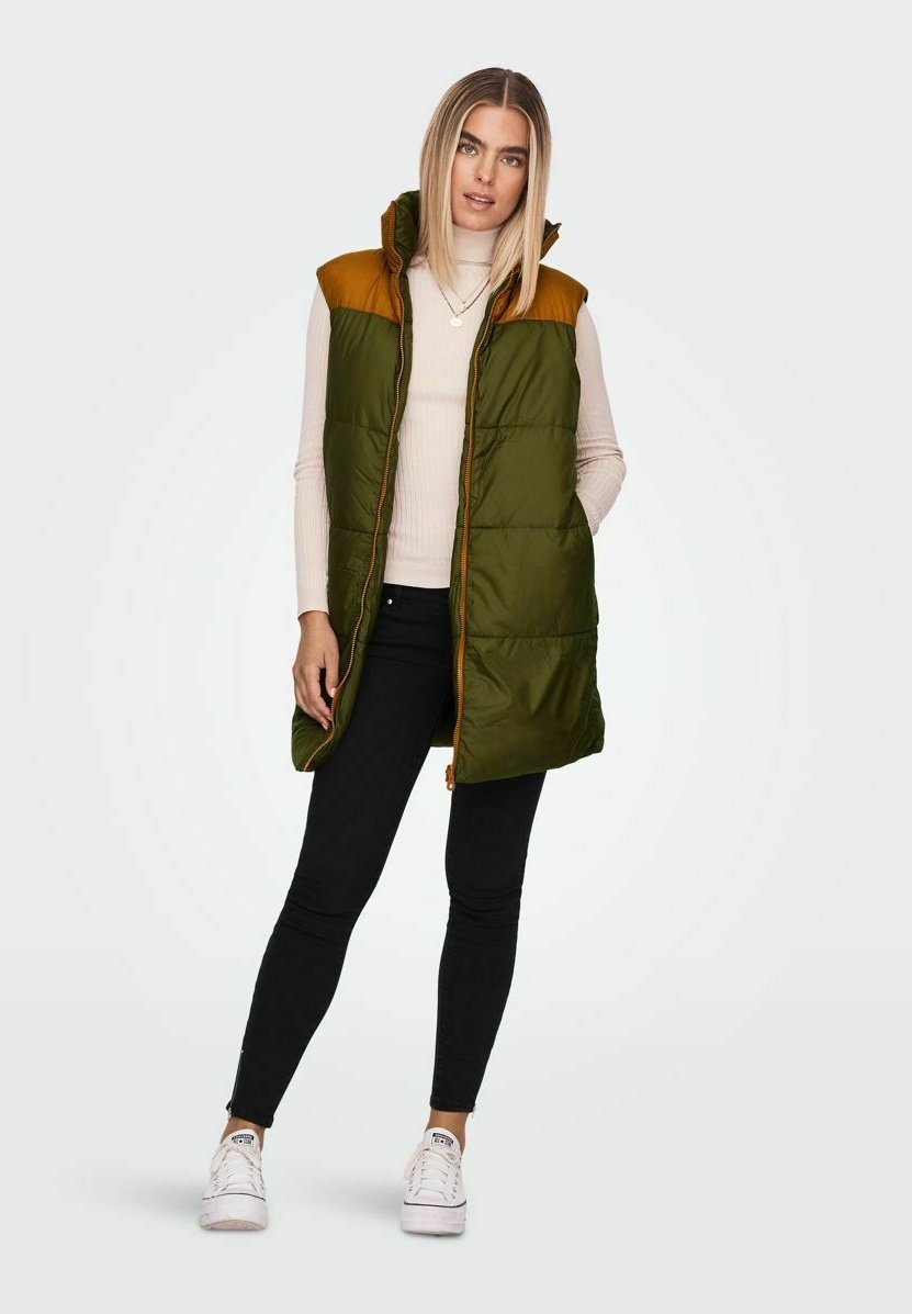 ONLY WESTE WENDBARE LANGE - Bodywarmer - dark olive/olijfgroen - Zalando.nl