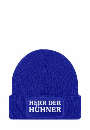 MIT PATCH IT SPRUCH HERR DER - Beanie - hühner blau
