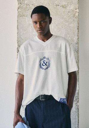 Bershka, SHORT SLEEVE TECHNICAL PRINT - T-SHIRT - T-shirt imprimé - white