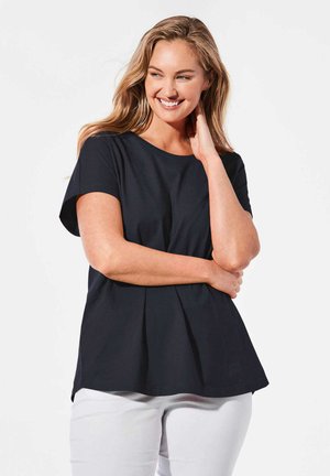 MIT RUNDHALSAUSSCHNITT - T-Shirt basic - navy