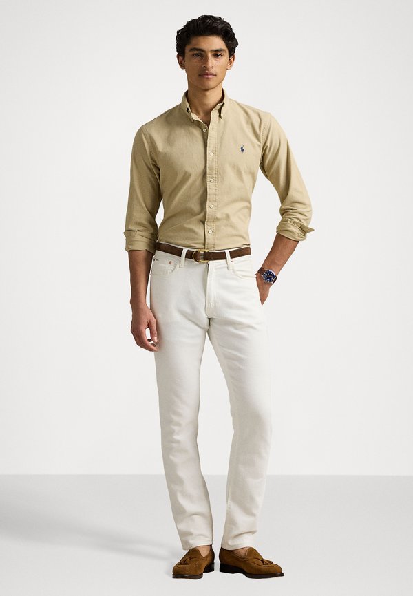 SLIM FIT GARMENT-DYED OXFORD SHIRT - Shirt - coastal beige3