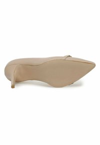 Scarpa con tacco alto a punta nuda, realizzata in materiale sintetico liscio, tacco sottile con un retro corto, dettagli minimi, design elegante e snello.