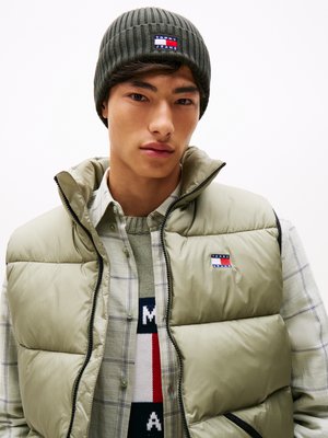 Tommy Jeans HERITAGE CORE BEANIE UNISEX - Berretto - pewter green