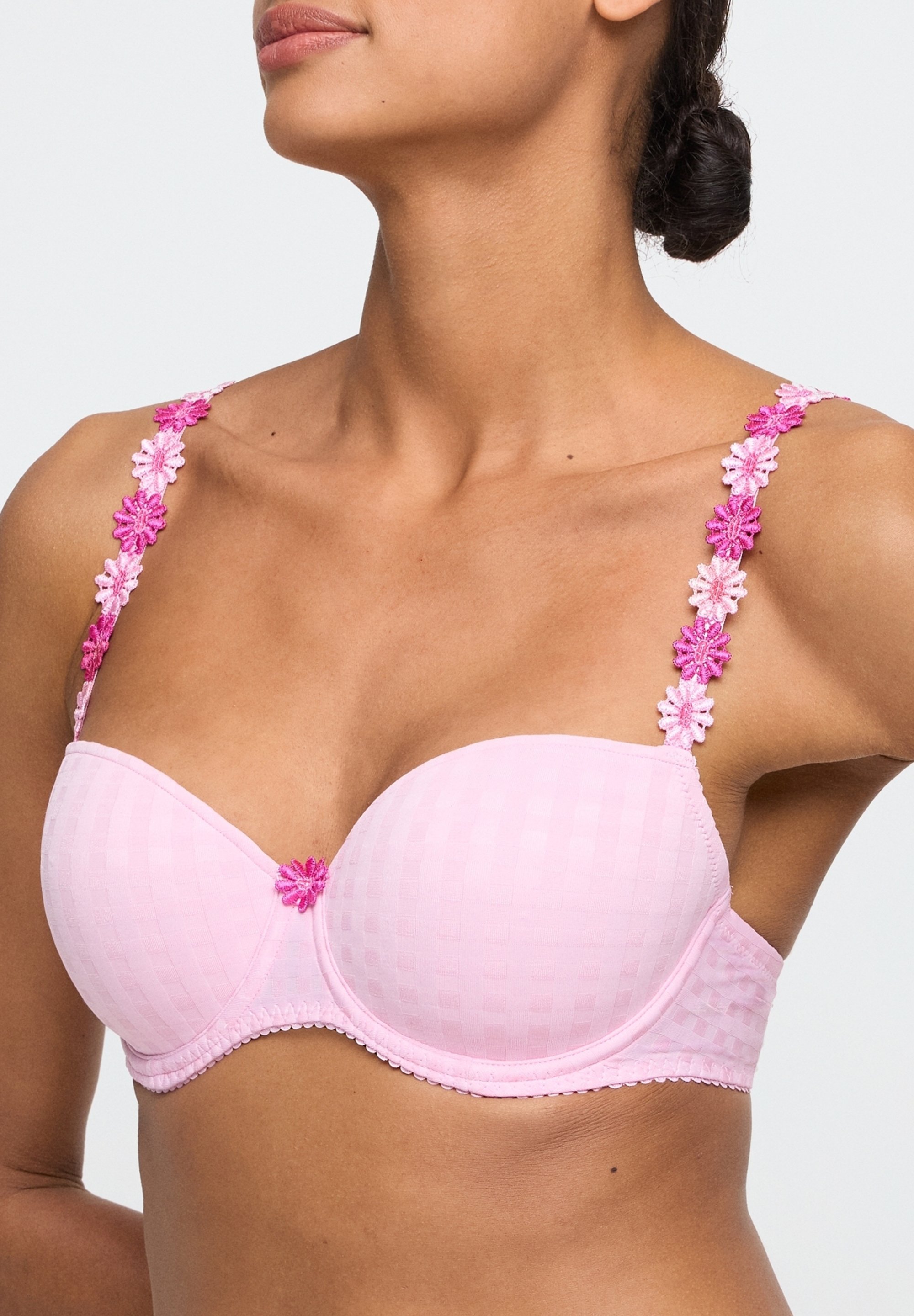 treatürself  Rose swimwear  Ivory Women's White Rose Cut Out Strapless Bandeau One Piece