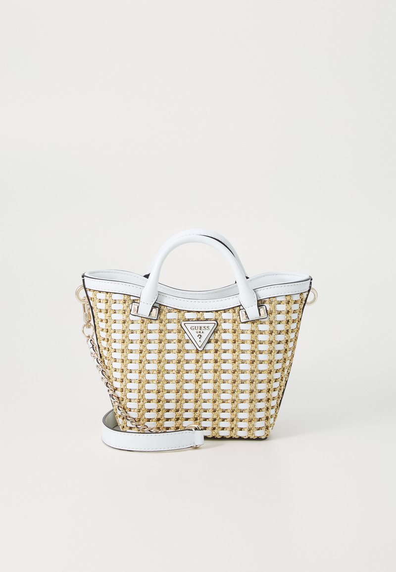 Guess ATALIA MINI TOTE - Handbag - natural/white/nude - Zalando