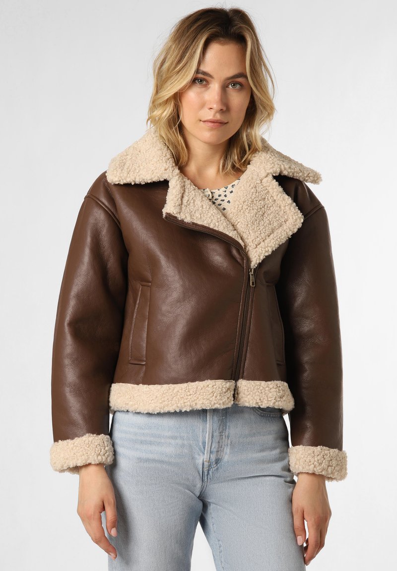 Tom Tailor Denim Imitatieleren jas bruin