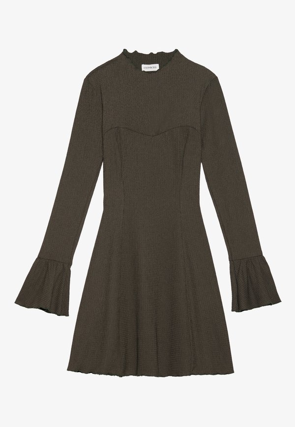 Jersey dress - khaki3