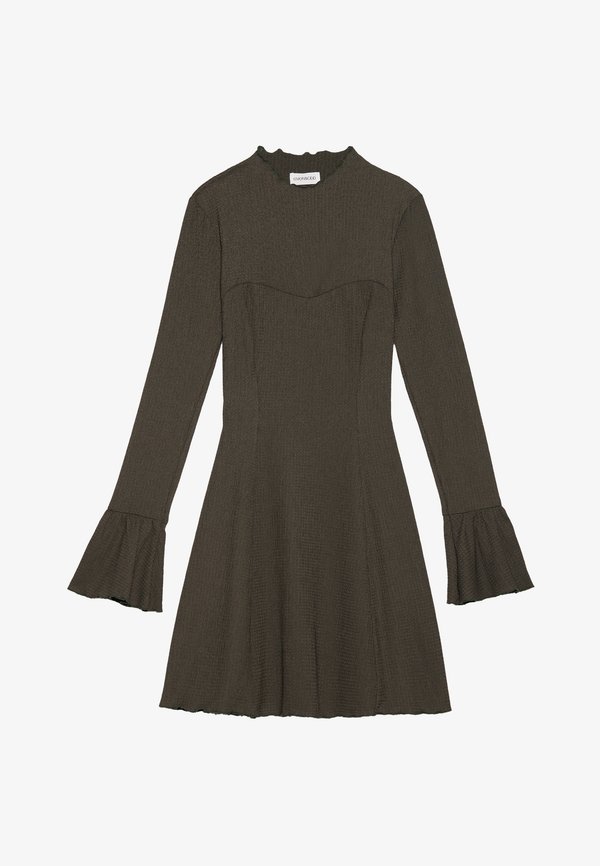 Jersey dress - khaki3