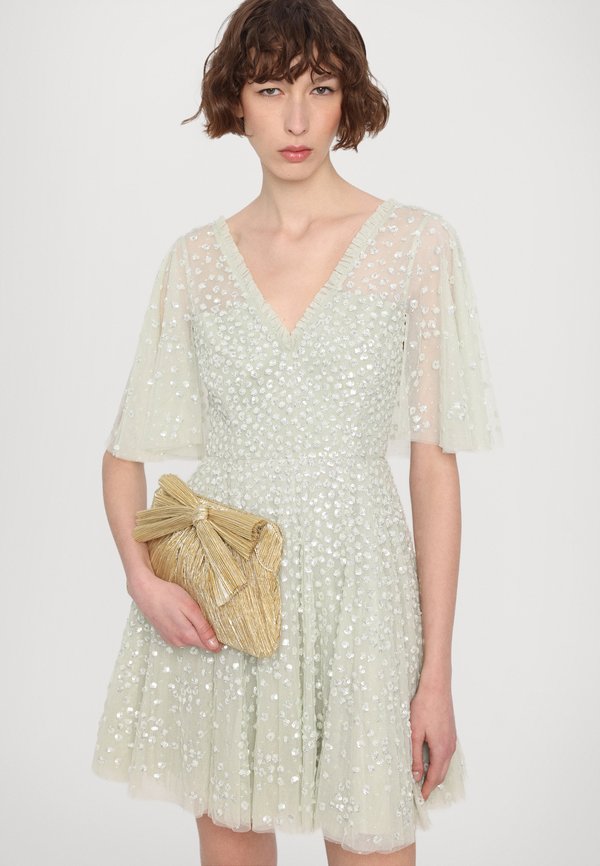 LEILA DOT V NECK CAPE MINI DRESS - Cocktail dress / Party dress - mist4