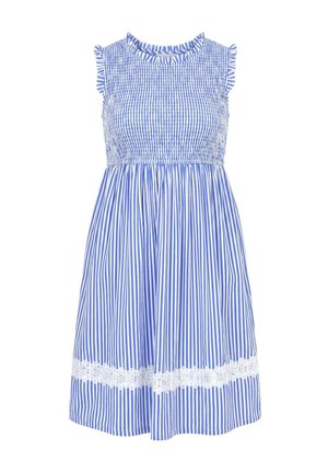 Angel of Style, STRIPED ELASTIC SMOCKED SLEEVELESS DRESS - Hverdagskjole - royal blue
