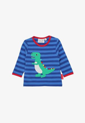 LANGARMMIT T-REX APPLIKATION - Long sleeved top - blau