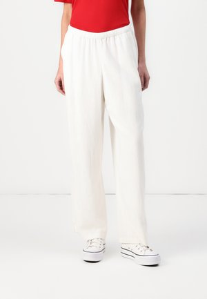 Straight Linen-Blend Pull-On Pant - Bukse - brilliant white