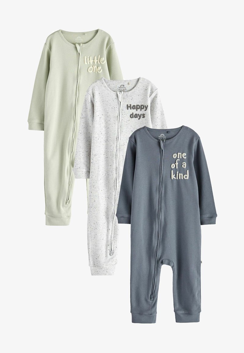 Next 3 PACK - Pyjama - blue grey slogan