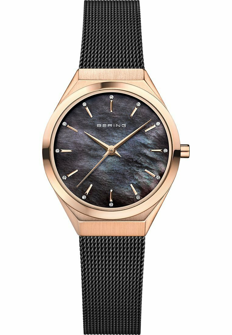 Rose Gold Armbanduhr Bering Bering Damenuhr Schwarz Rosegold