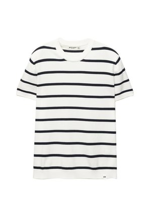 PULL&BEAR SHORT SLEEVE  - Print T-shirt - white  black