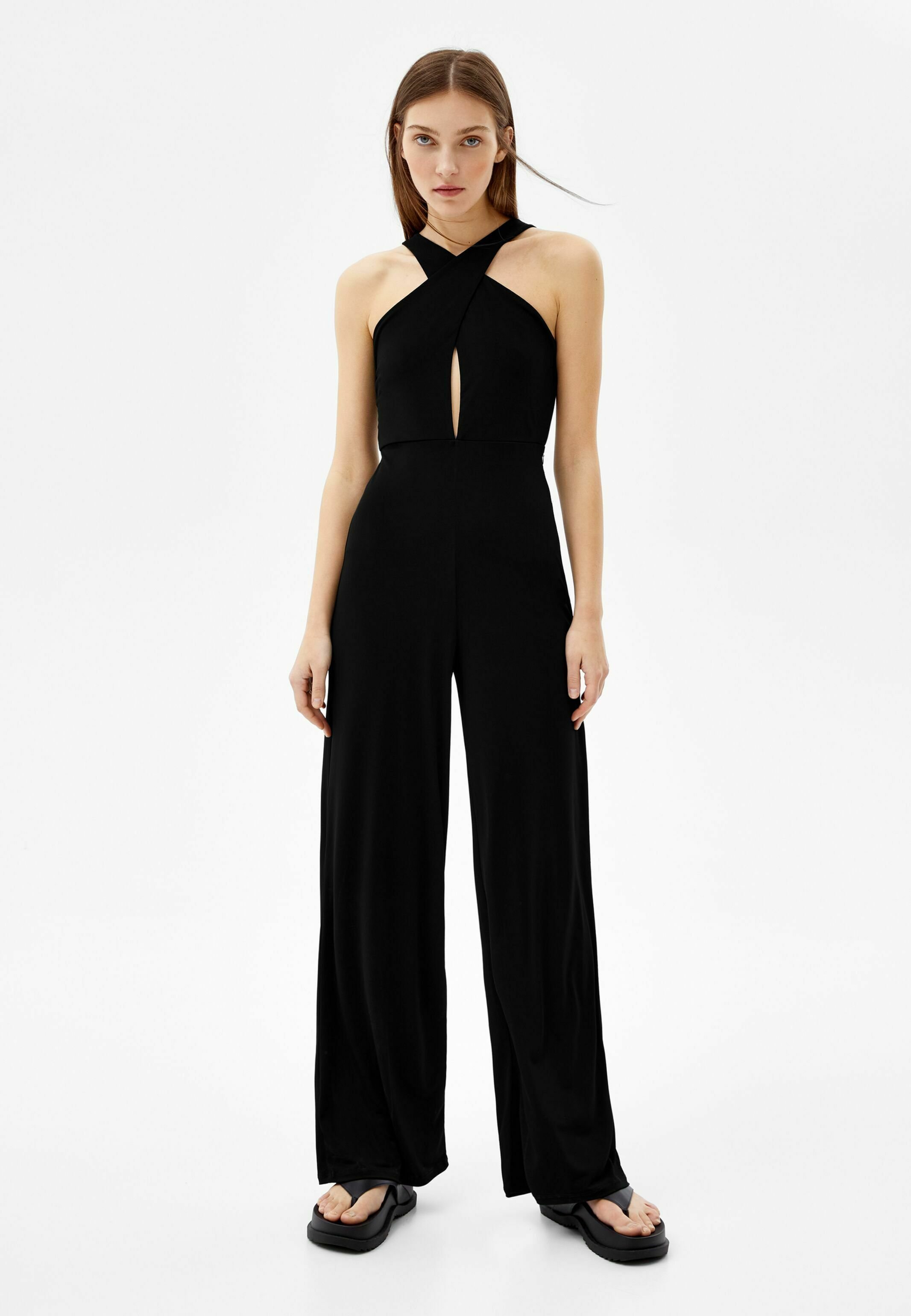 Bershka LONG STRAPPY - Tuta jumpsuit - black/nero - Zalando.it