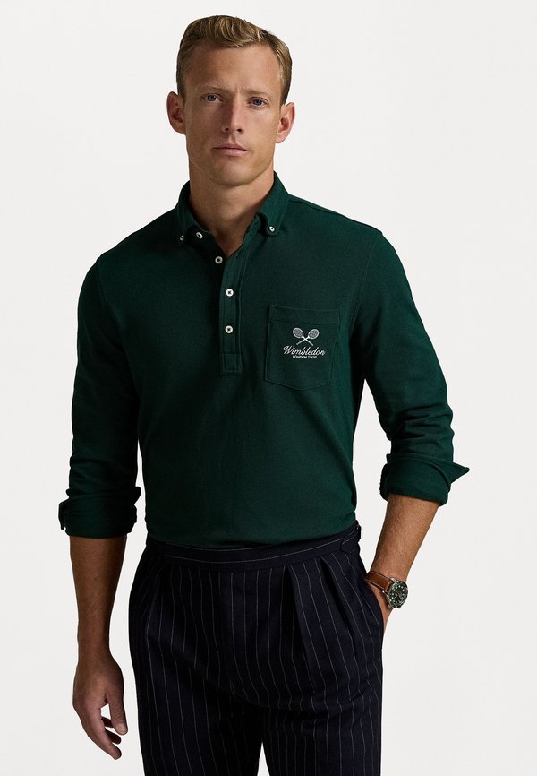 WIMBLEDON CLASSIC FIT MESH POLO SHIRT UNISEX - Long sleeved top - moss agate
