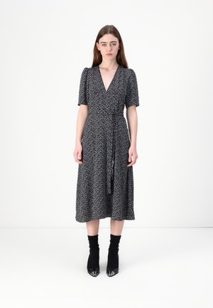 FLORAL MIDI DRESS - Day dress - black