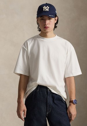 RELAXED FIT SUEDED JERSEY T-SHIRT - Βασικό μπλουζάκι - white