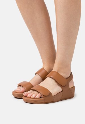LULU ADJUSTABLE BACK STRAP - Wedge sandals - light tan