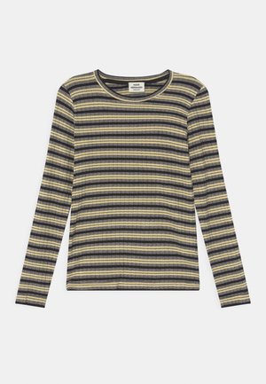 STRIPE TALIKA UNISEX - Long sleeved top - black/pale banana/white