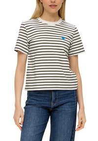 s.Oliver MIT STREIFENMUSTER - T-shirt print - schwarz