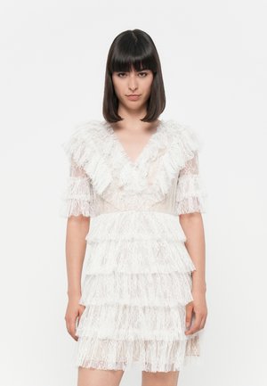 SKY V NECK MINI DRESS - Cocktailkjole - white