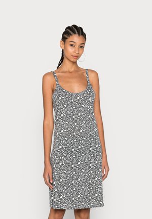 VIATHENA SHORT STRAP DRESS - Žerzejové šaty - black/white