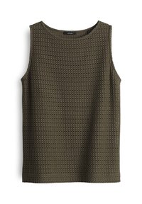 SLIM FIT CROCHET - Top - olive leaf