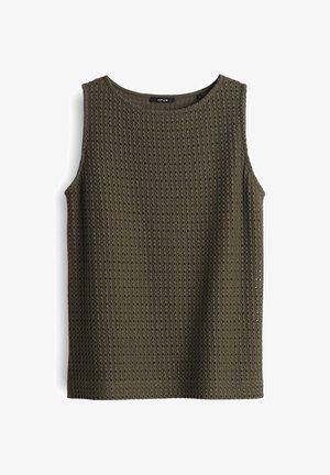OPUS, SLIM FIT CROCHET - Top - olive leaf