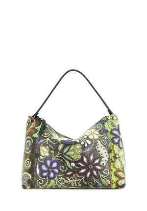 FIONA SCHULTER - Handbag - green flower embroidery