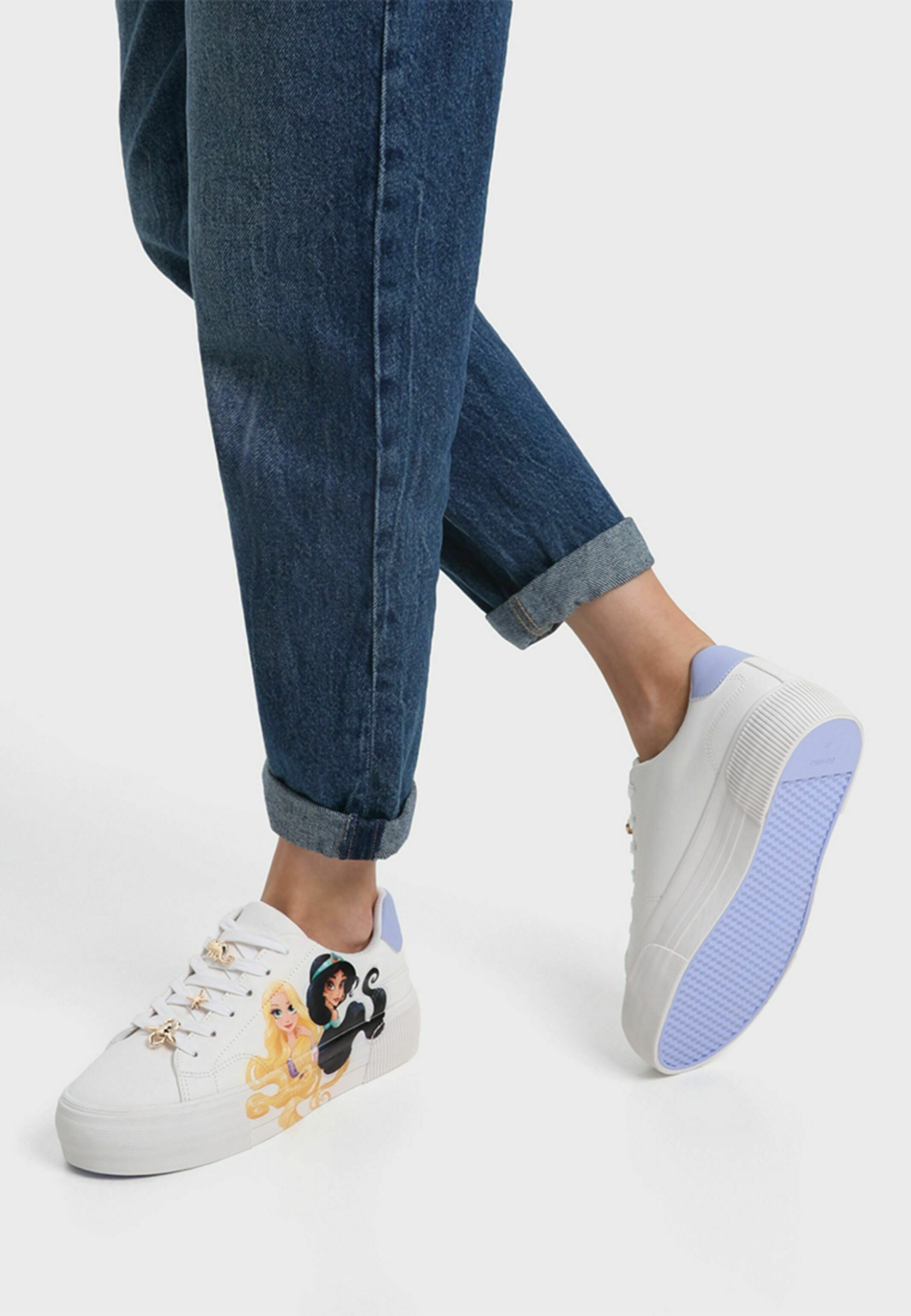 Bershka MIT PRINZESSINNEN - Sneakers basse - white/bianco - Zalando.it