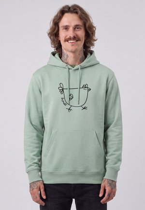 watapparel, LE POULET - DAS HUHN UNISEX - Kapuzenpullover - aloe