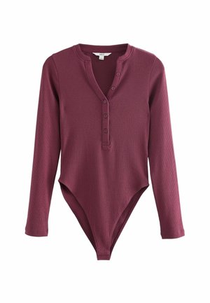 BUTTON DETAIL HENLEY - REGULAR FIT - Top s dlhým rukávom - burgundy wine