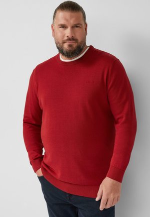 MIT LOGO STICKEREI - Strickpullover - rot