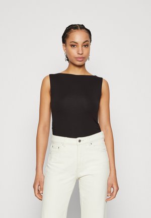Gina Tricot SOFT TOUCH BOATNECK TOP - Topper - black