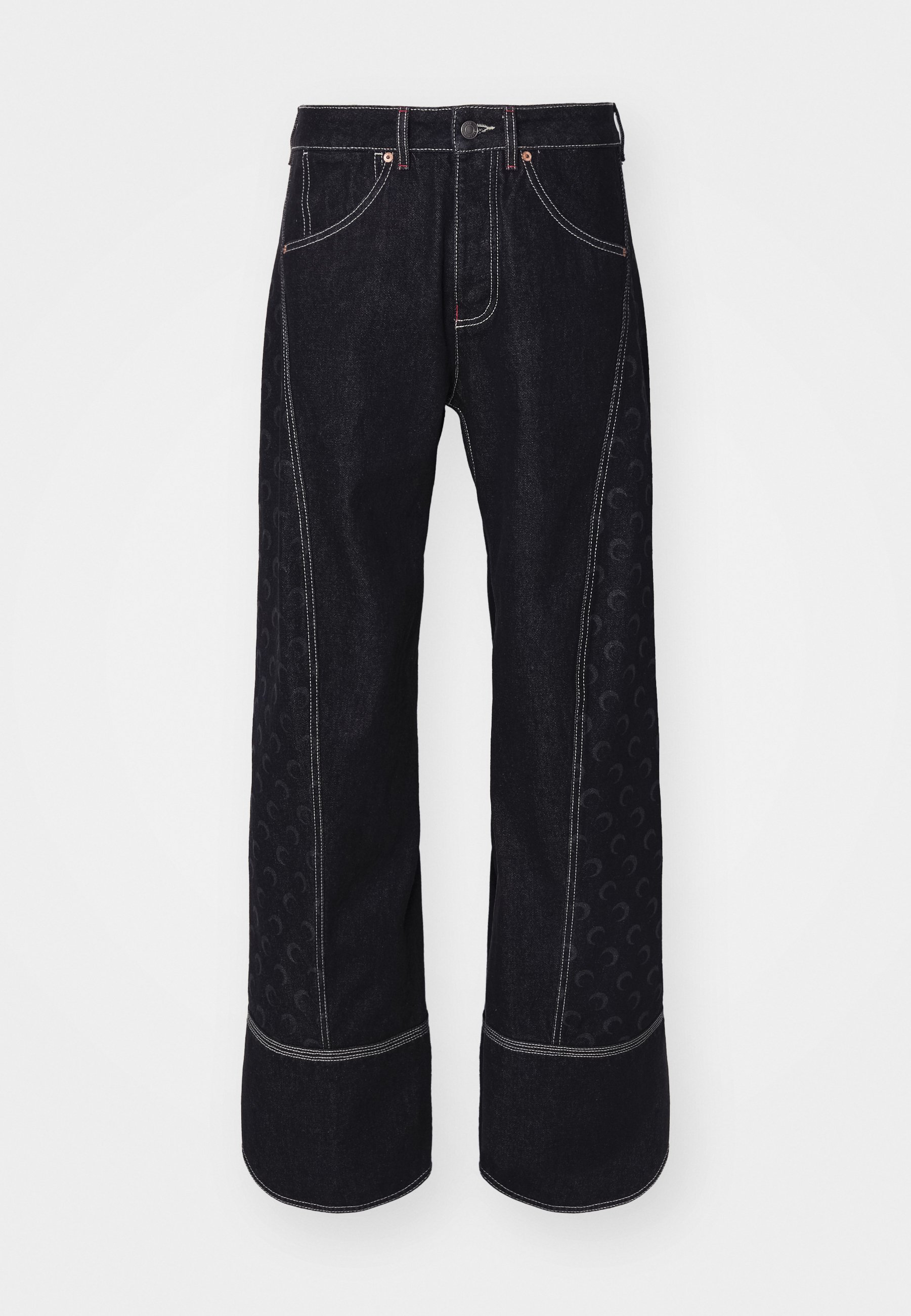 MARINE SERRE MOON LASER CURVED - Relaxed fit jeans - black