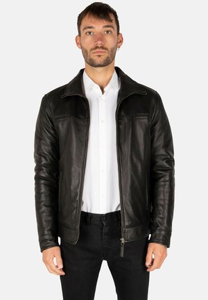 KENT - Leather jacket - black