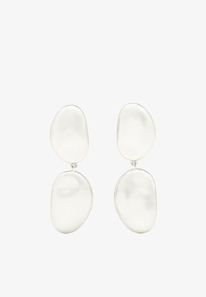 Massimo Dutti, METALLIC PIECE DANGLE EARRINGS - Náušnice - silver-coloured