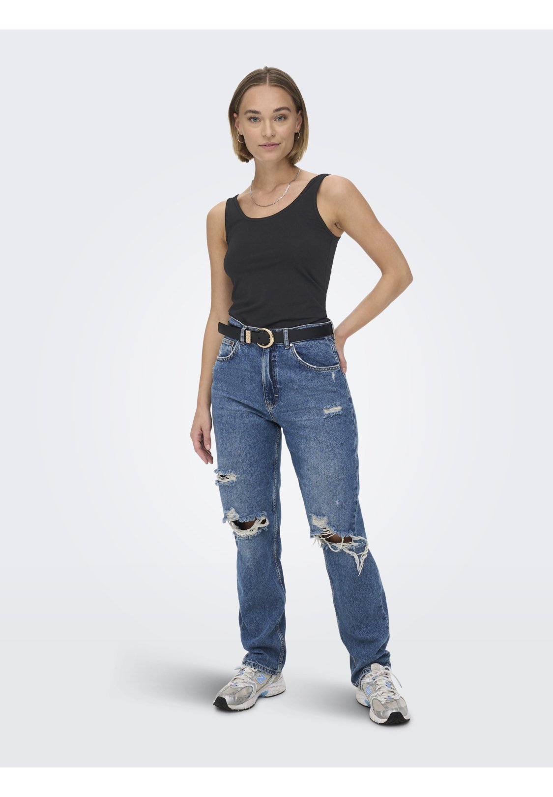 VERO MODA Damen Langarmshirt - Weiches U-Ausschnitt Shirt Extra Lang