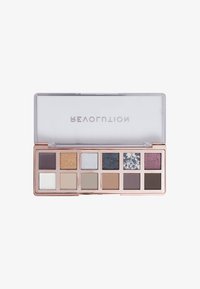 Øyeskyggepalett med 14 nyanser i forskjellige overflater: matt, shimmer og glitter. Har nøytrale, metalliske og livlige farger. Klar boks.